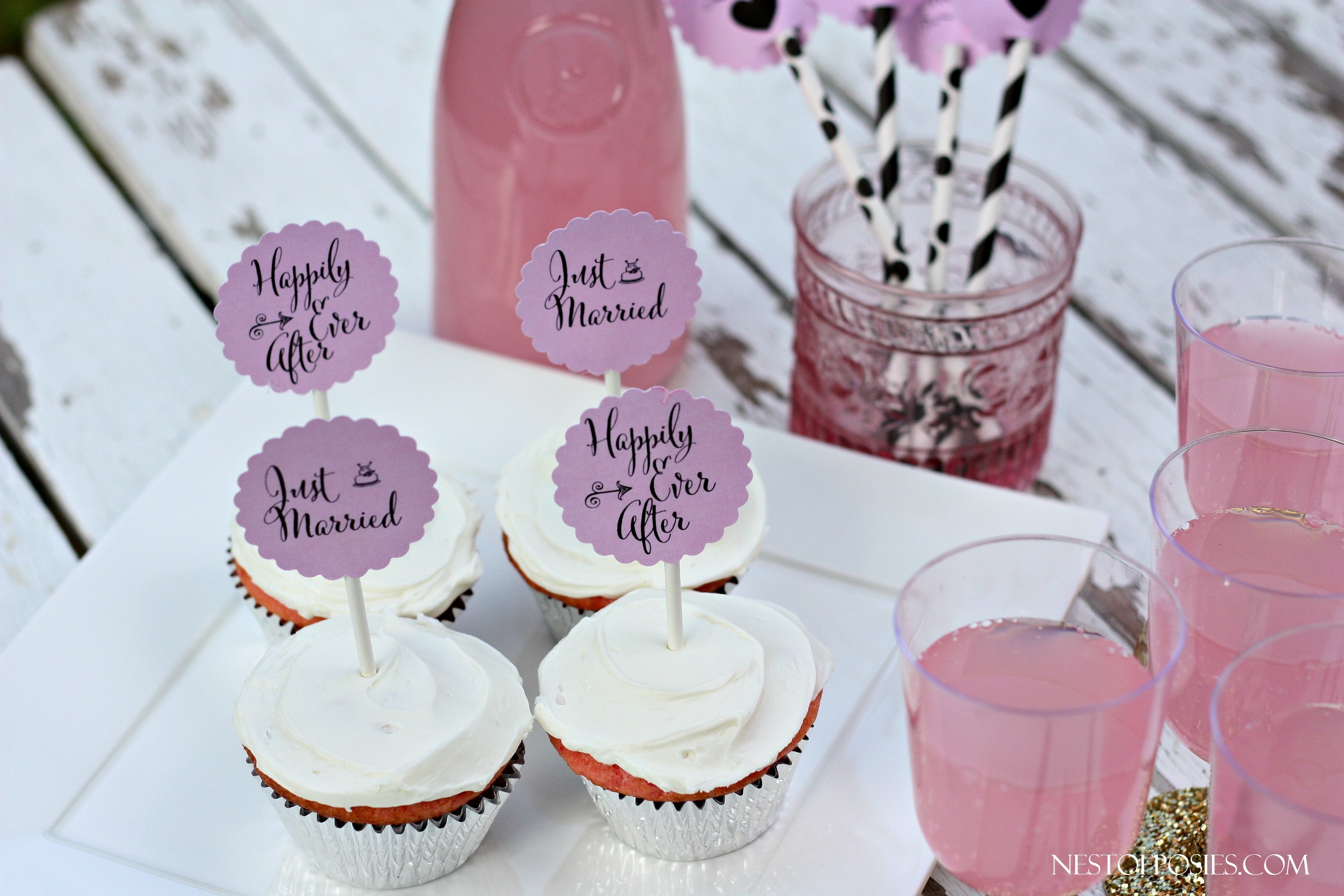 Wedding Or Bridal Shower Cupcake Toppers - Free Printable Cupcake Toppers Bridal Shower