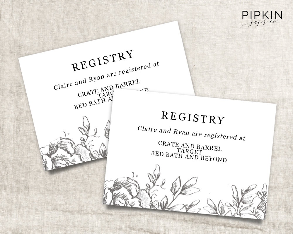 Wedding Registry Card Template Free - Tutlin.psstech.co - Free Printable Registry Cards