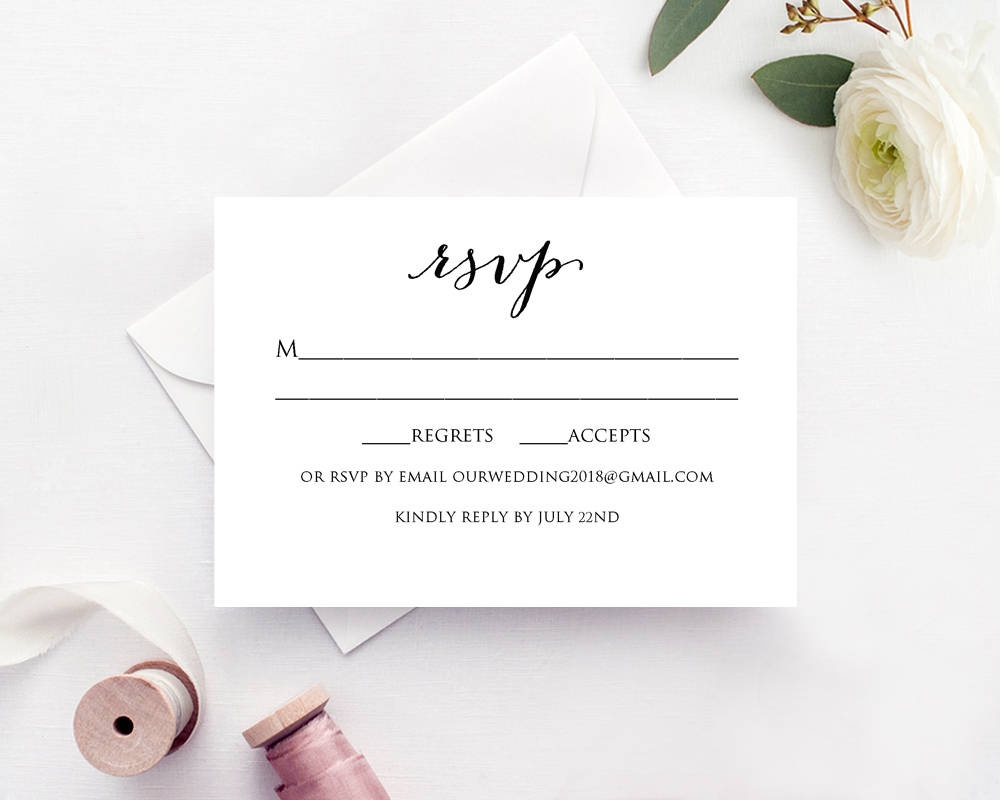 Wedding Rsvp Card Template · Wedding Templates And Printables - Free Printable Rsvp Cards