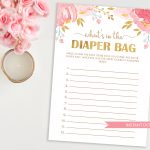 What's In The Diaper Bag Baby Shower Diaper Game Coed | Etsy   What's In The Diaper Bag Game Free Printable