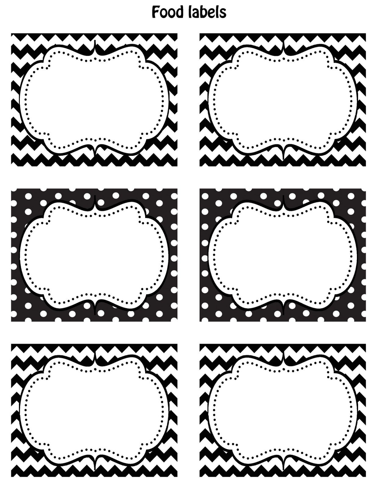 Who Doesn&amp;#039;t Like Black And White?? So I Thought I Would Design Some - Free Printable Chevron Labels