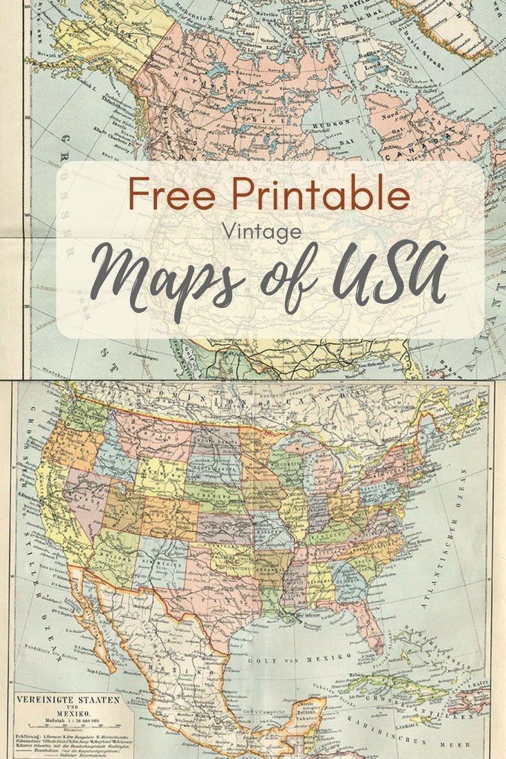 Wonderful Free Printable Vintage Maps To Download | Printables - Free Printable Usa Map