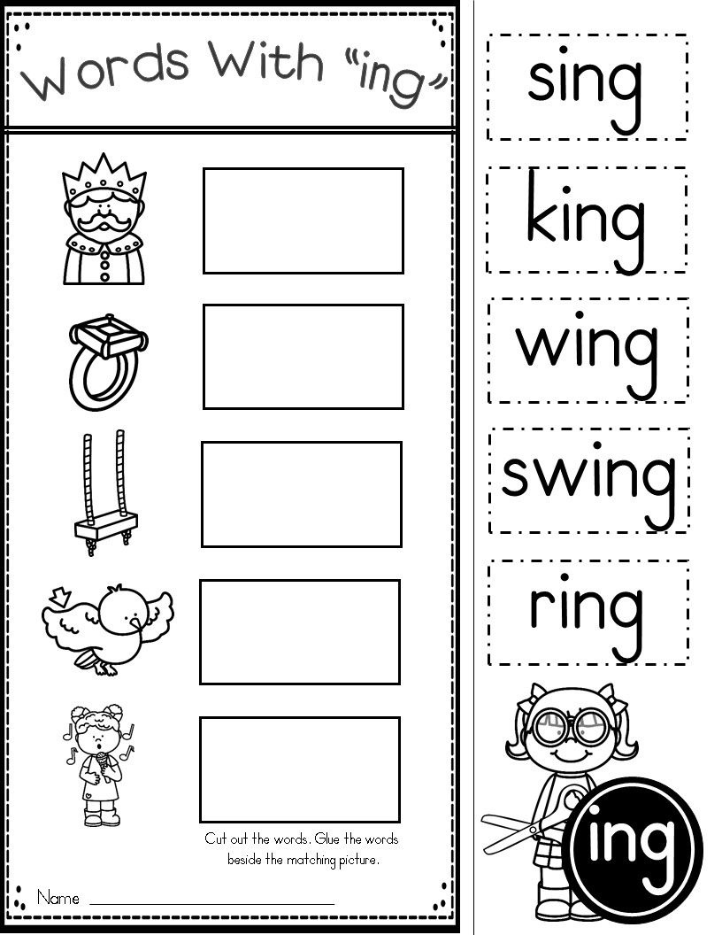 Word Family Ing Phonics Practice Printables | Kindergarten Tales - Free Printable Word Family Mini Books