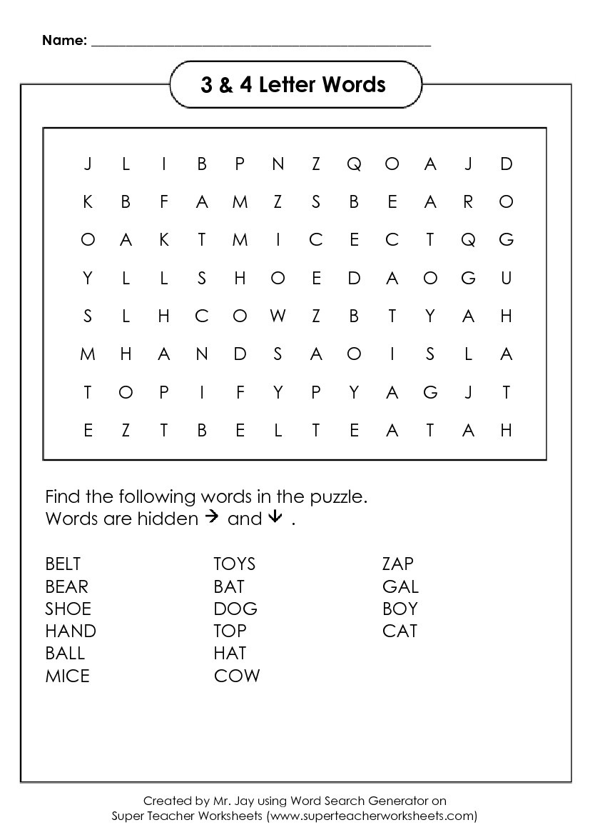 Word Search Puzzle Generator - Free Printable Make Your Own Word Search