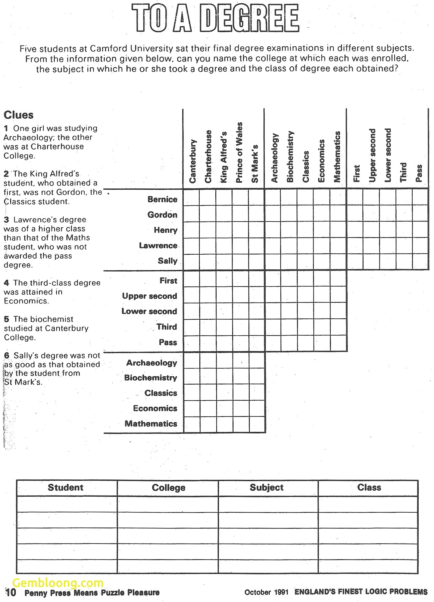 quiz worksheet brain teasers for high school students study