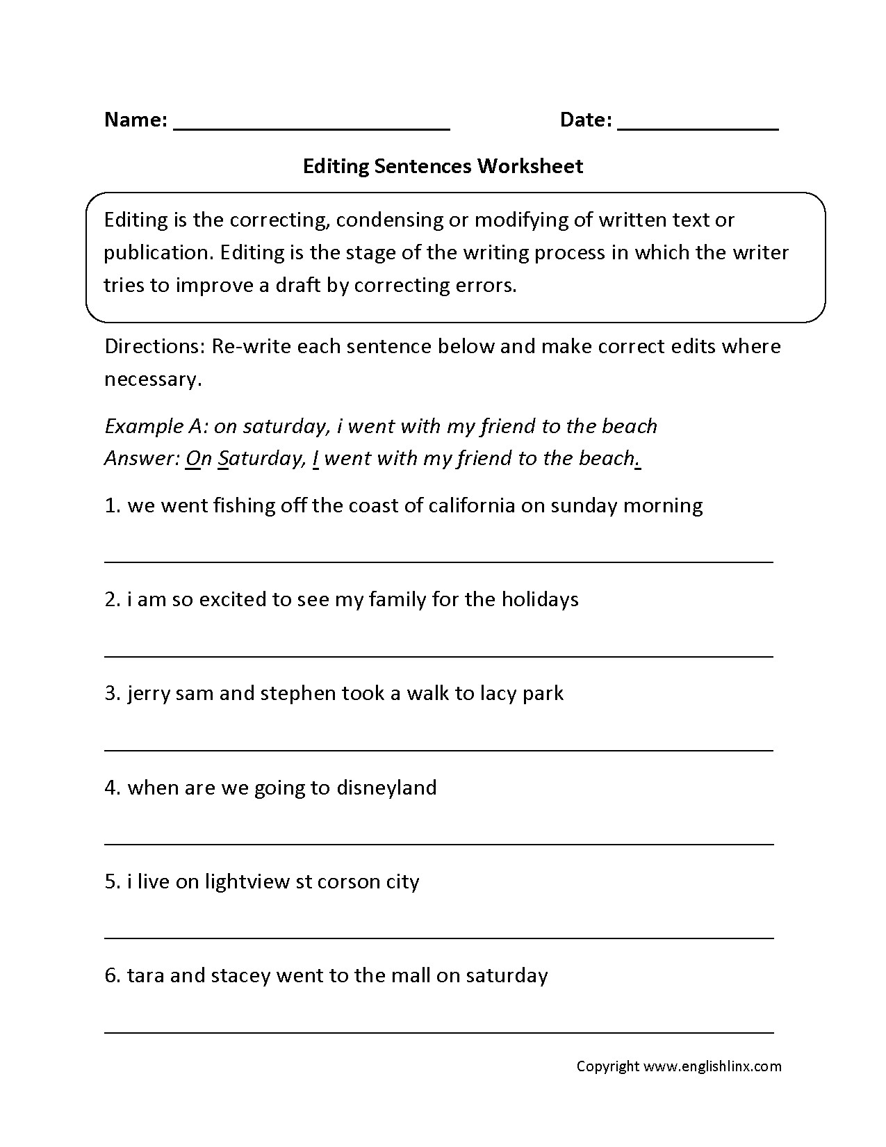 Worksheets. Paragraph Correction Worksheets. Cheatslist Free - Free Printable Sentence Correction Worksheets