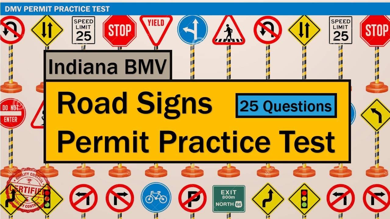 Written Test For Driving: Indiana Bmv Road Signs Permit Practice - Free Printable Testing Signs