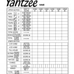 Yahtzee Score Card   Free Printable Yahtzee Score Sheets