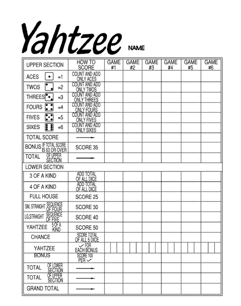 yahtzee-printable
