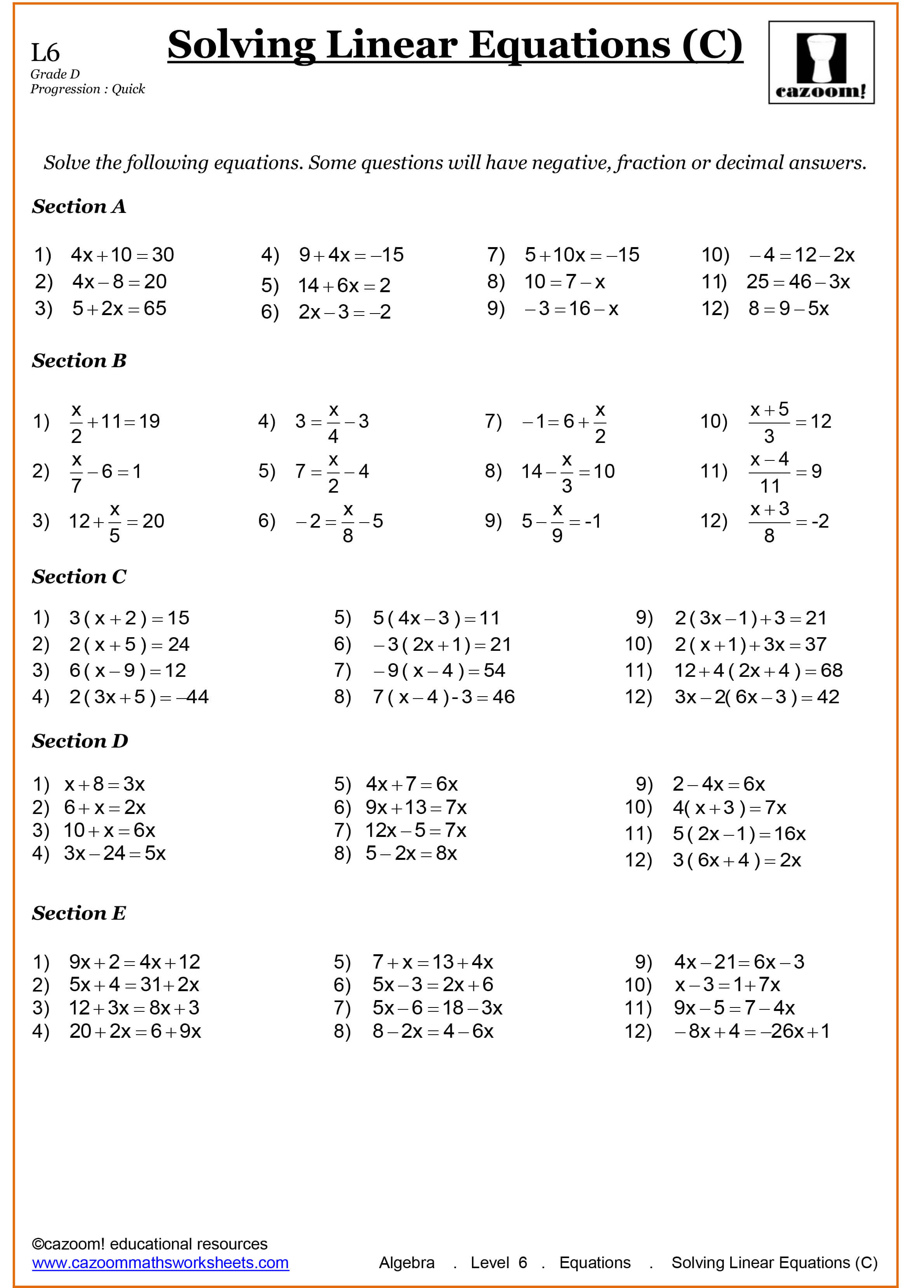Year 9 Maths Worksheets | Printable Maths Worksheets - Grade 9 Math Worksheets Printable Free With Answers
